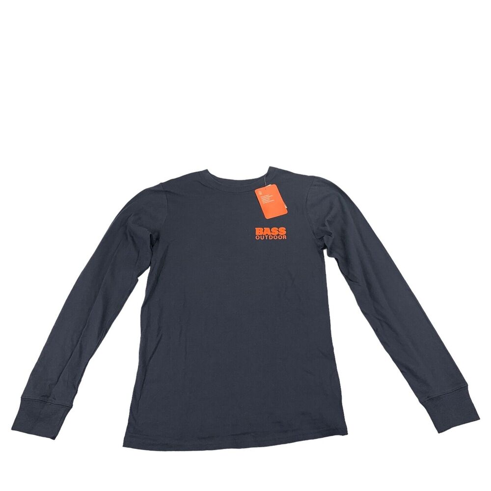 Bass Outdoor Mens Campa Bro Long Sleeve Crewneck T-Shirt Dark Blue S